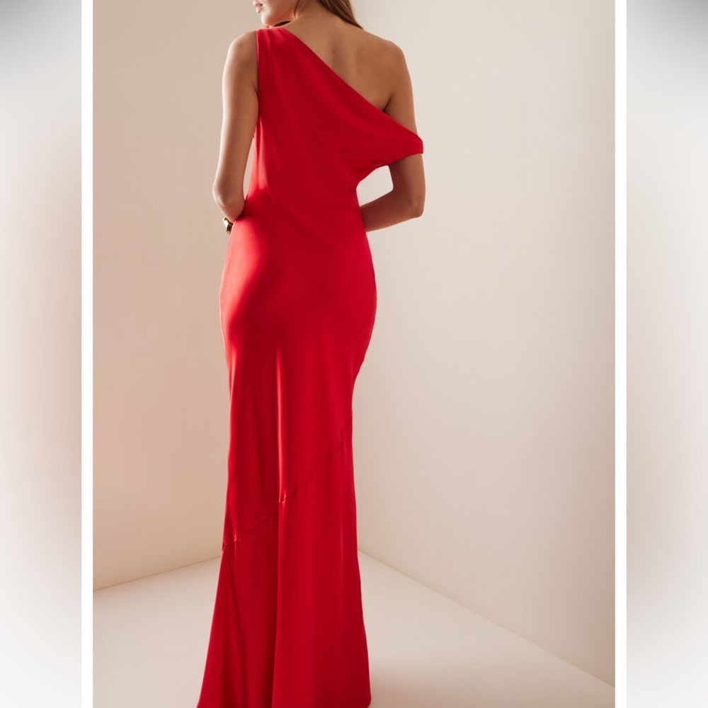 STAUD Ashanti Draped Satin Maxi Dress size Small - Picture 3 of 7
